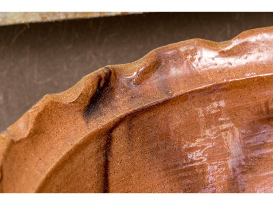 Large Terracotta Handled Bowl, Made In Mexico
