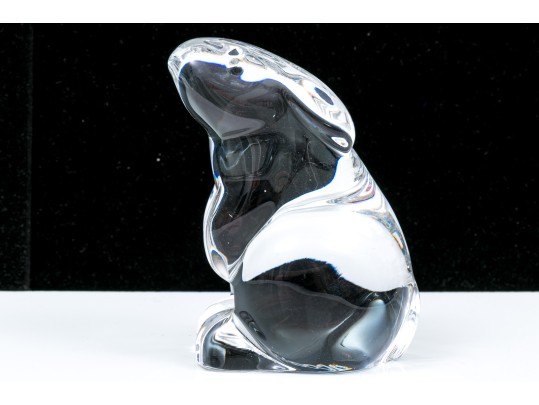 Adorable Baccarat Crystal Winsome Bunny Figurine 