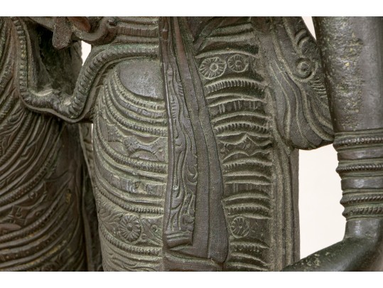 Antique South Indian Bronze Figure Parvatti, 17th - 18th C.