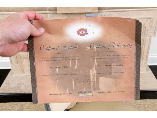 Forum De Montreal Stadium Seat (1924-1996)