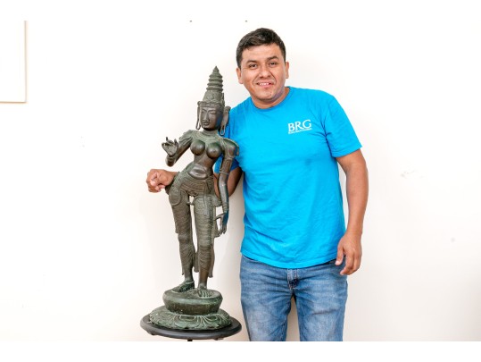 Antique South Indian Bronze Figure Parvatti, 17th - 18th C.