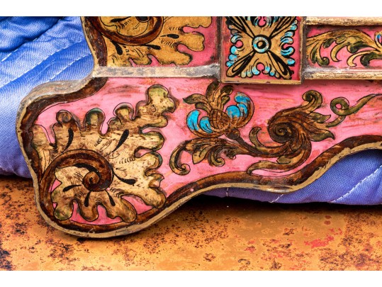 Vintage Hand Painted Glass Mirror