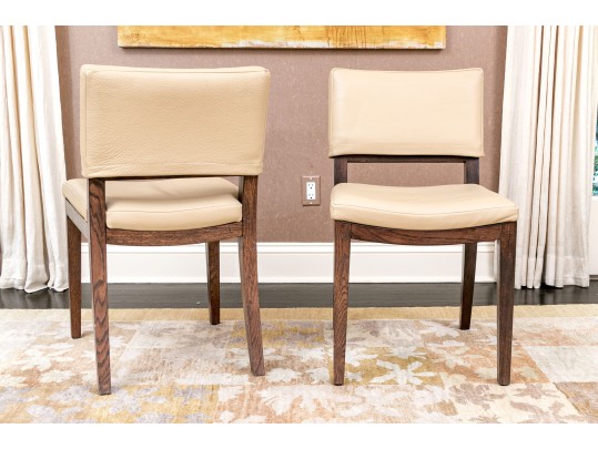 Fabulous Set Of Eight Vegan Leather Dining Chairs