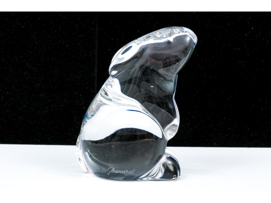 Adorable Baccarat Crystal Winsome Bunny Figurine 