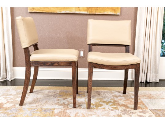 Fabulous Set Of Eight Vegan Leather Dining Chairs