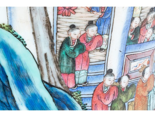 Chinese Famille Rose Enameled Porcelain Baluster Vase, Procession Motif