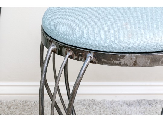 Elegant Iron Glass Top Vanity And Stool