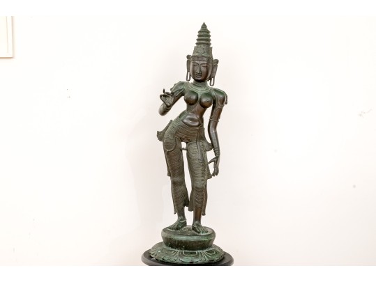 Antique South Indian Bronze Figure Parvatti, 17th - 18th C.