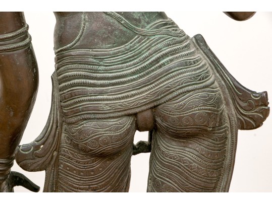 Antique South Indian Bronze Figure Parvatti, 17th - 18th C.