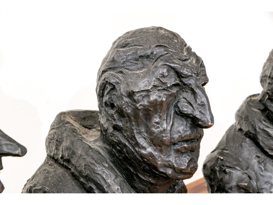 After Daumier, Set Of Four Bronzed Finished Figural Busts