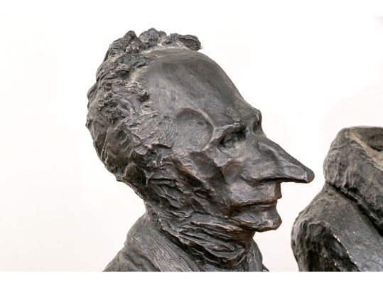 After Daumier, Set Of Four Bronzed Finished Figural Busts