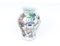 Chinese Famille Rose Enameled Porcelain Baluster Vase, Procession Motif