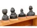 After Daumier, Set Of Four Bronzed Finished Figural Busts