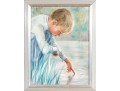 Oil On Canvas, Boy Touching The Water