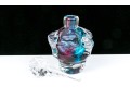 Leon Applebaum Stunning Art Glass Perfume Bottle, Blue And Purple Tones