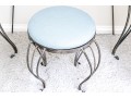 Elegant Iron Glass Top Vanity And Stool