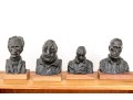 After Daumier, Set Of Four Bronzed Finished Figural Busts