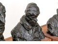 After Daumier, Set Of Four Bronzed Finished Figural Busts