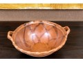 Large Terracotta Handled Bowl, Made In Mexico