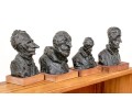 After Daumier, Set Of Four Bronzed Finished Figural Busts