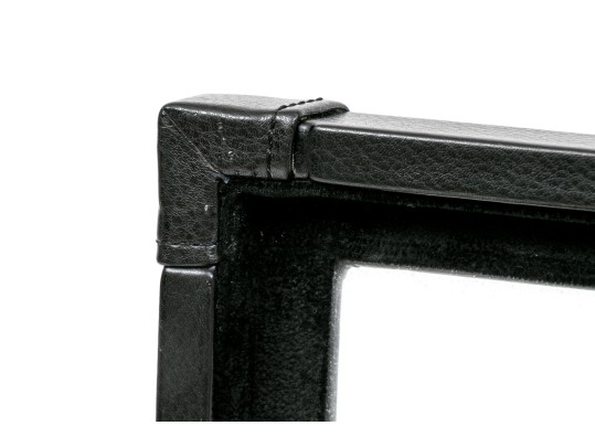 Striking Black Leather And Velour Jewelry Chest For Cufflinks, Rings Or Earrings