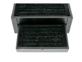 Striking Black Leather And Velour Jewelry Chest For Cufflinks, Rings Or Earrings