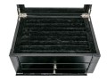 Striking Black Leather And Velour Jewelry Chest For Cufflinks, Rings Or Earrings