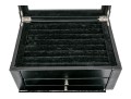 Striking Black Leather And Velour Jewelry Chest For Cufflinks, Rings Or Earrings