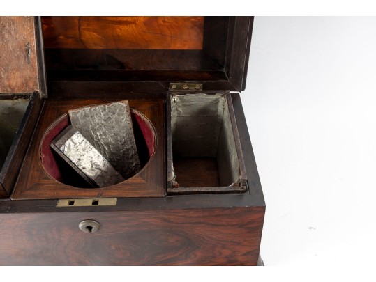 Vintage Coffin Form Mahogany Tea Caddy