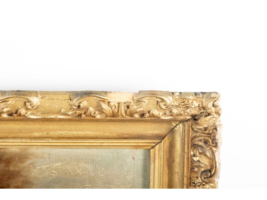 Antique Oil On Canvas Strawberry Still Life Painting -- Unsigned 