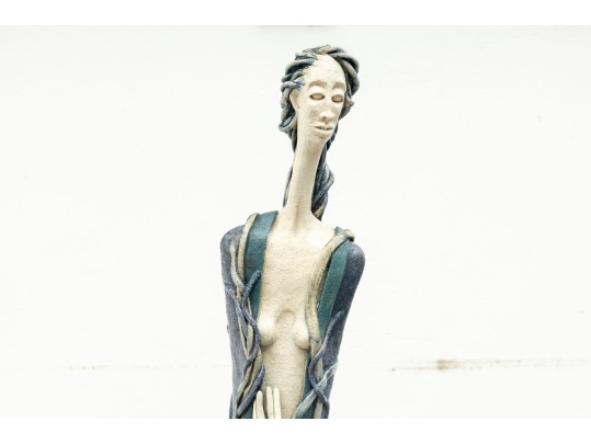 Frances Alvarino Norwood (20th Century) Studio Pottery Slim Lady Sculpture