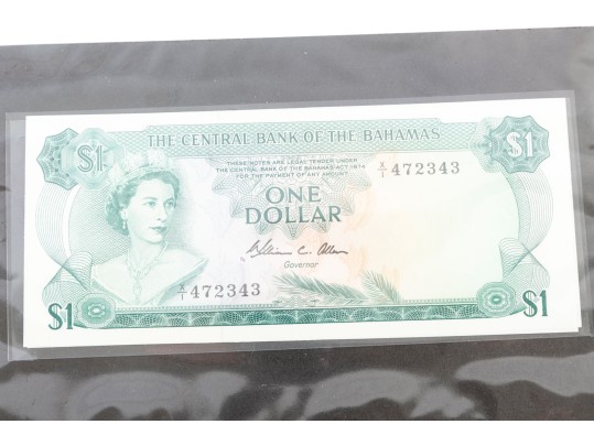 Prince William Commemorative Coin & 1974 Bahamas 1 Dollar Note