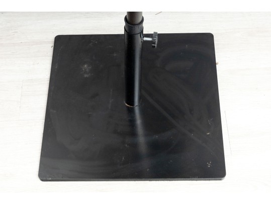 Modern Patio Umbrella In Gray & Iron Stand