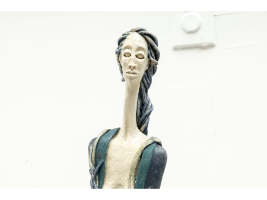 Frances Alvarino Norwood (20th Century) Studio Pottery Slim Lady Sculpture