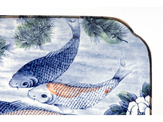 Sun Ceramics Koi Fish Platter 