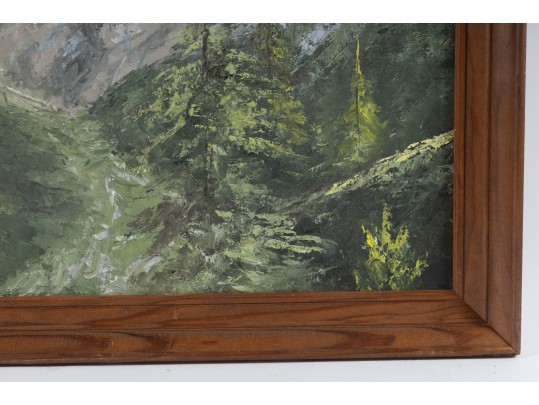 Joseph Trover (American, 1919 - 2002) Oil On Canvas Board Landscape Painting