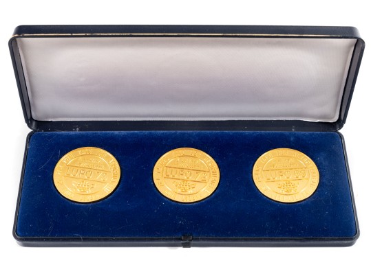 Gold Plated Post Exhibition LUPO Huguenin Commemorative Coins