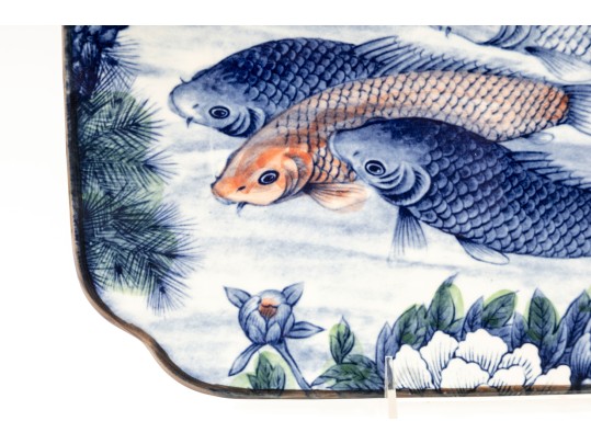 Sun Ceramics Koi Fish Platter 