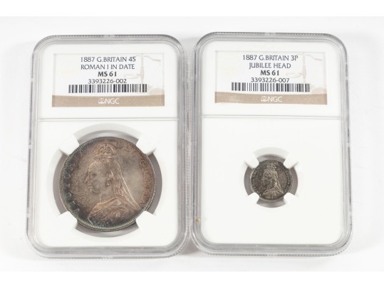 NGC Graded Great Britain Florin Jubilee Head Coins