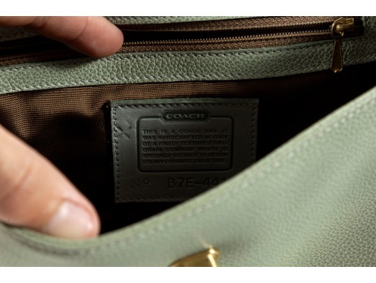 Vintage Coach Madison Biltmore Bag & Wallet In Celadon Green Leather