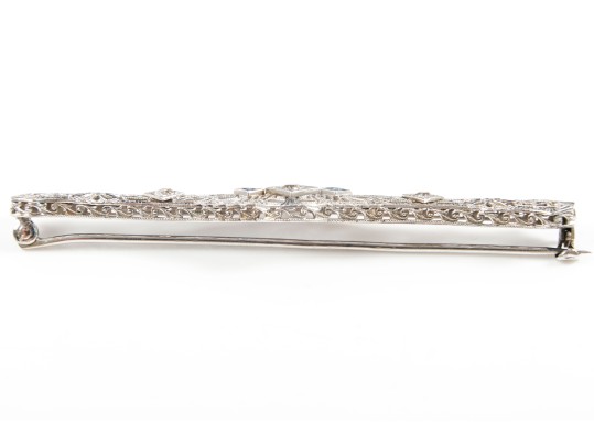Diamond/Sapphire Art Nouveau Brooch Pin