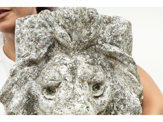 Large Decorative Concrete Lion Head 