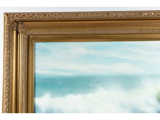 Jerry Schuster (American, 20th Century) Oil On Canvas Tidal Wave Landscape Painting