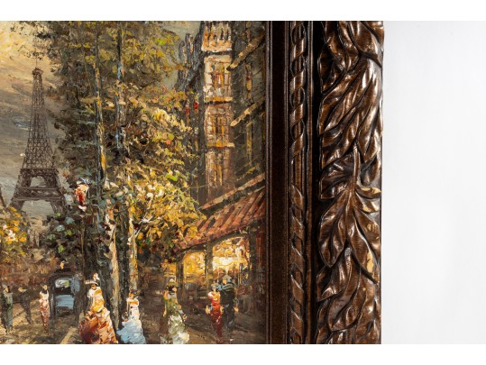 Oil On Canvas Paris Landscape, Untited -- Unknown Artist