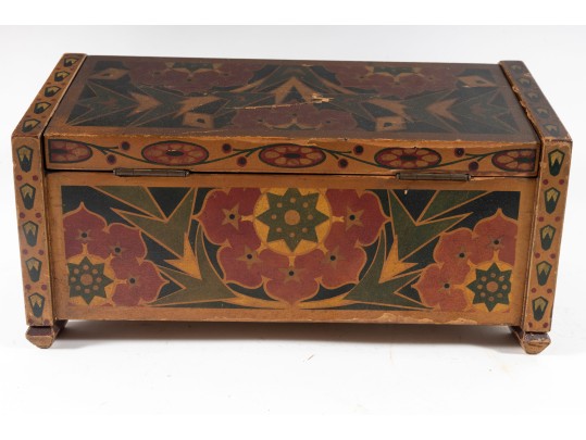 Russian Mosaic Painted Wood Hinged Box