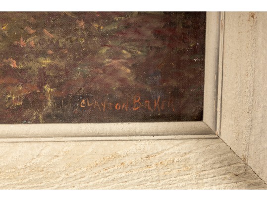 Clayson Baker (American, 1908-1975) Original Oil On Canvas Landscape Painting