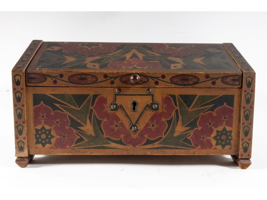 Russian Mosaic Painted Wood Hinged Box