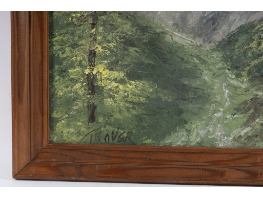 Joseph Trover (American, 1919 - 2002) Oil On Canvas Board Landscape Painting