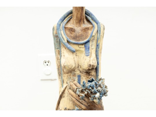 Frances Alvarino Norwood (American [NC], 20th C.) Studio Pottery Flower Bearing Woman