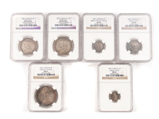 NGC Graded Great Britain Florin Jubilee Head Coins